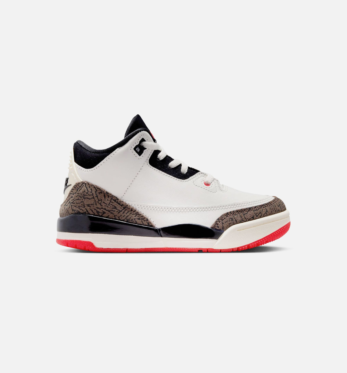 Air Jordan 3 Retro Sail and University Red Preschool Sneakers - Sail/Black/University Red/Pale Ivory