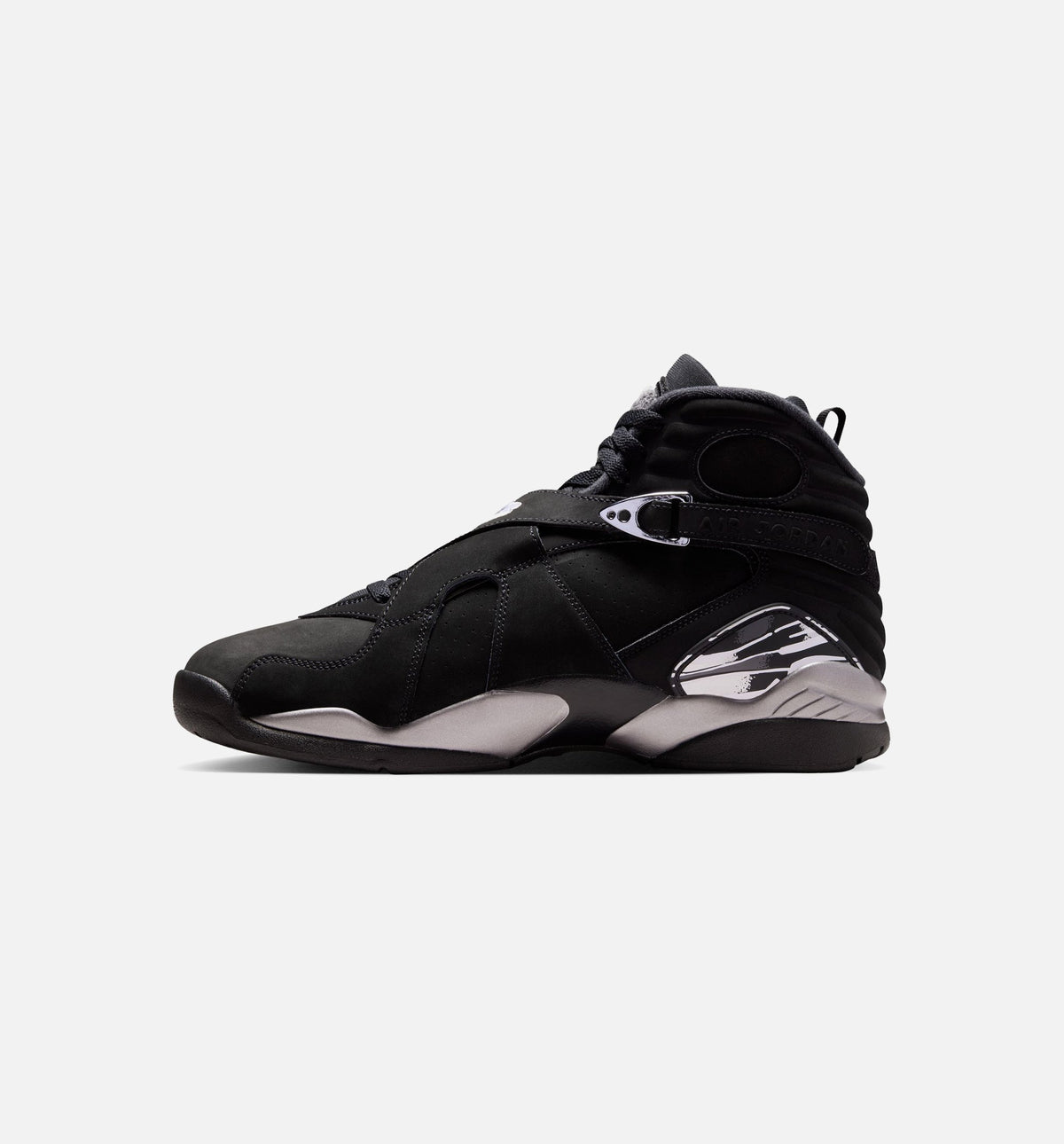 Air Jordan 8 Retro Chrome Men's Sneakers - Black/White/Light Graphite
