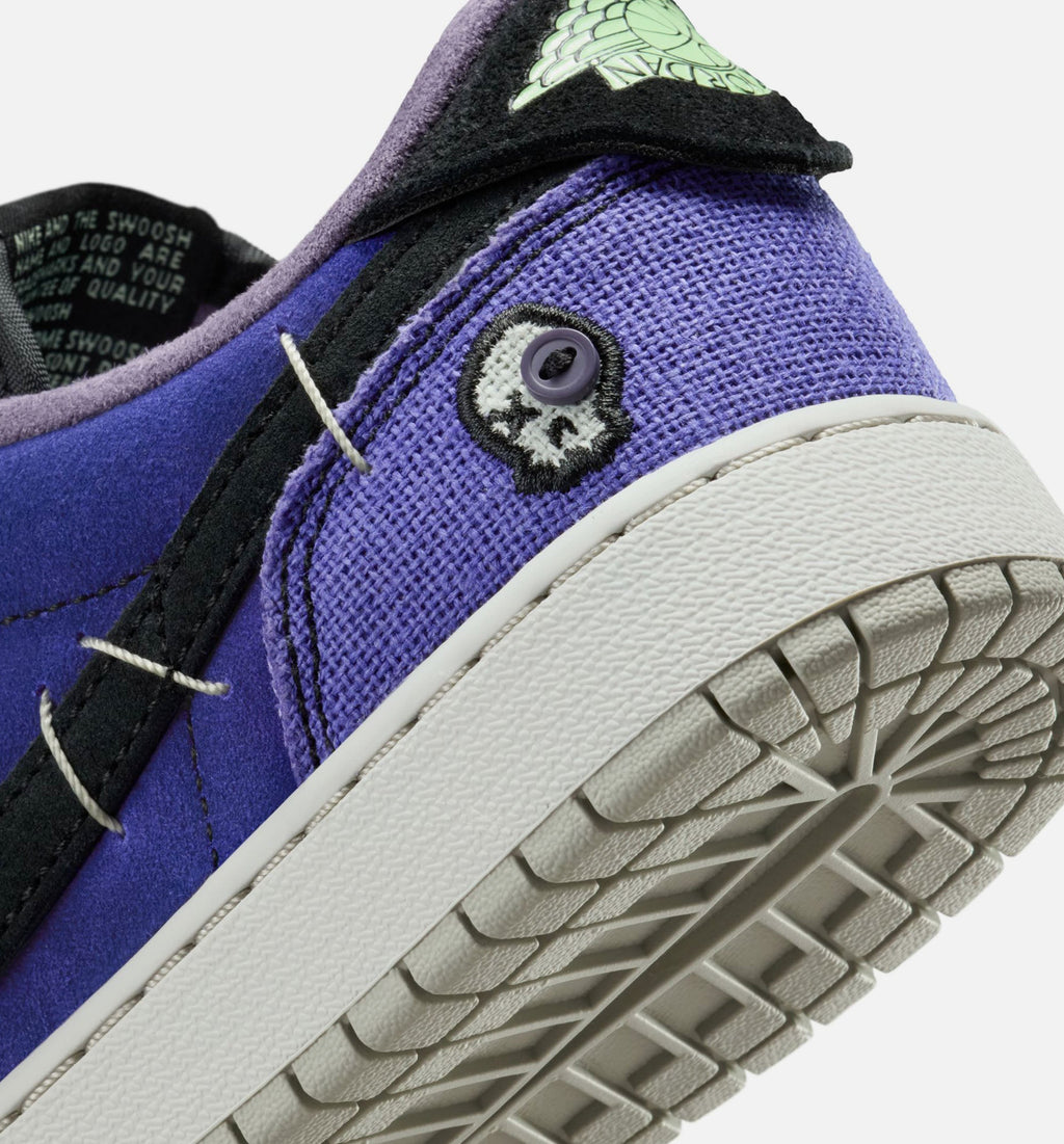 Air Jordan 1 Low OG Regency Purple Grade School Sneakers - Purple/Green/Black