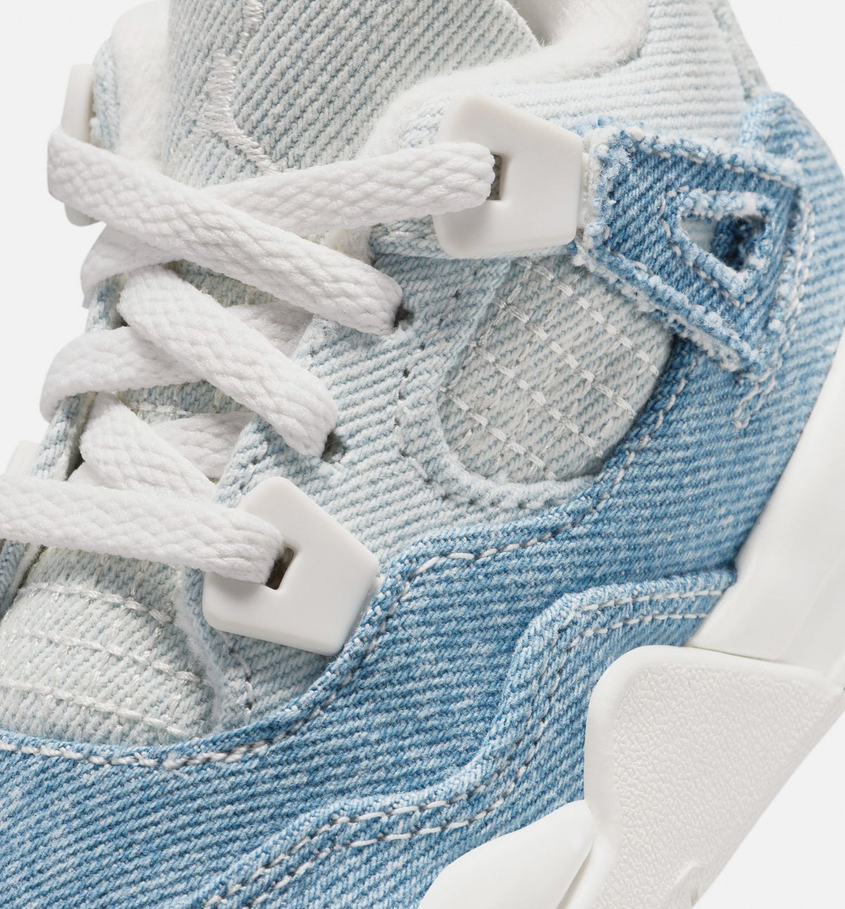 Air Jordan 4 Retro Worn Blue Infant/Toddler Sneakers - Sail/Worn Blue/Metallic Gold