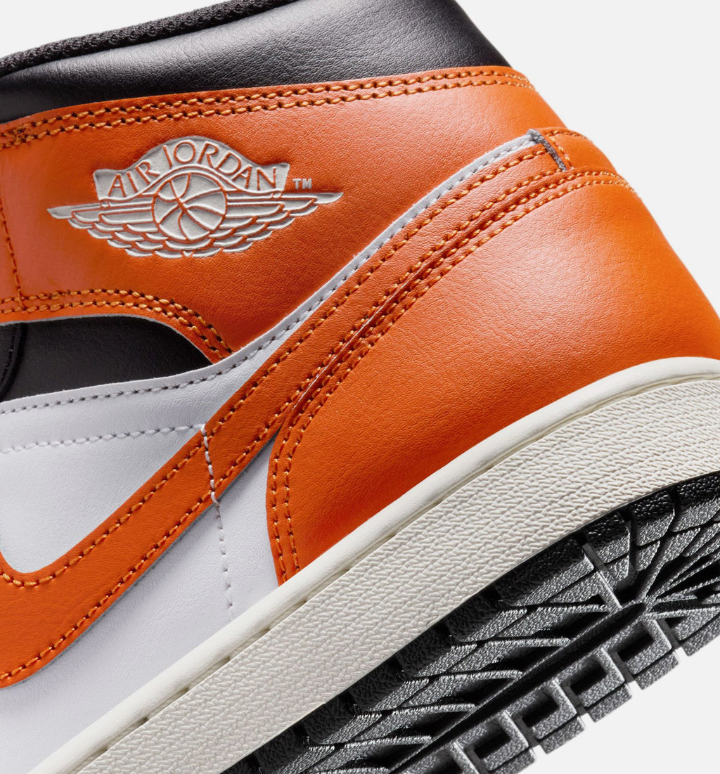 Air Jordan 1 Mid Men's Sneakers - Starfish/White/Sail/Black