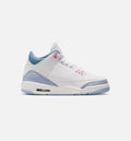 Air Jordan 3 Retro Cobalt Bliss Grade School Sneakers - White/Cobalt Bliss/Football Grey/Pink Glow