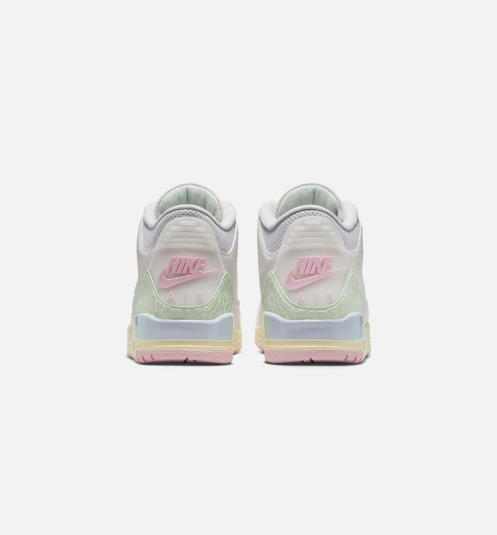 Air Jordan 3 Retro Sail and Jade Aura Men's Sneakers - Sail/Jade Aura/Aura/Iced Carmine