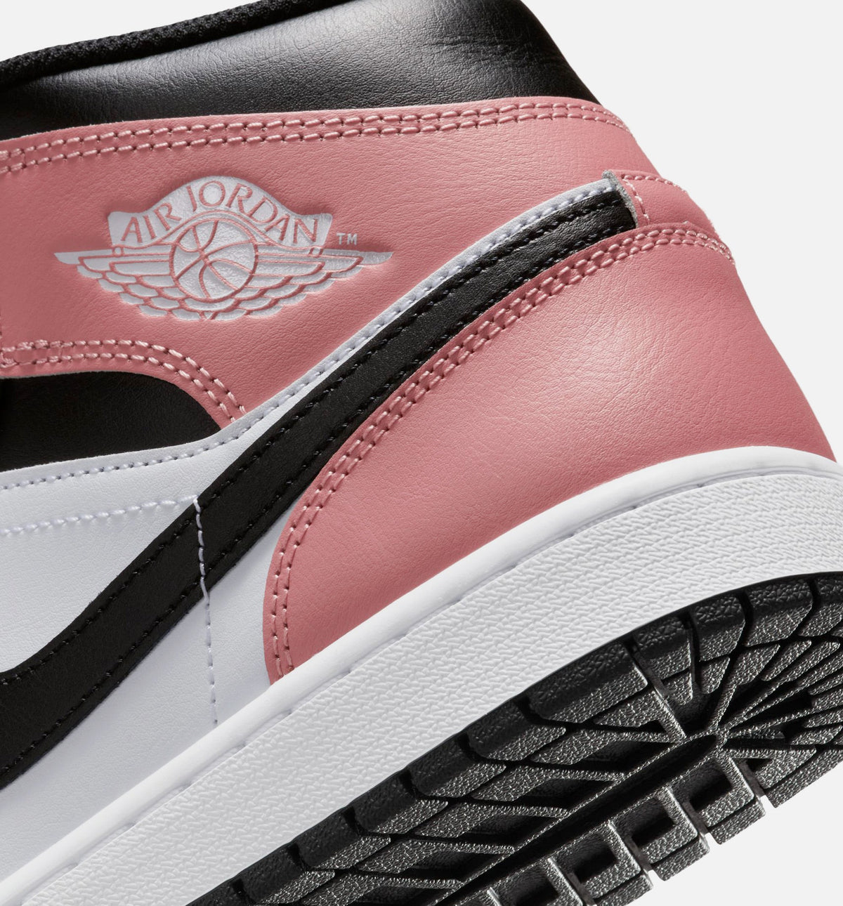 Air Jordan 1 Mid Men's Sneakers - White/Rust Pink/Black