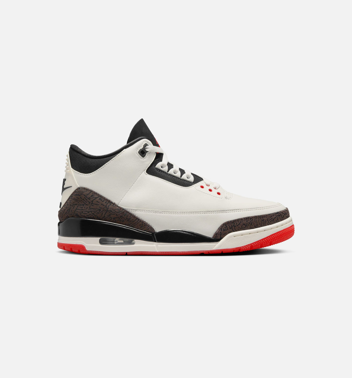 Air Jordan 3 Retro Sail and University Red Men's Sneakers - Sail/Black/University Red/Pale Ivory