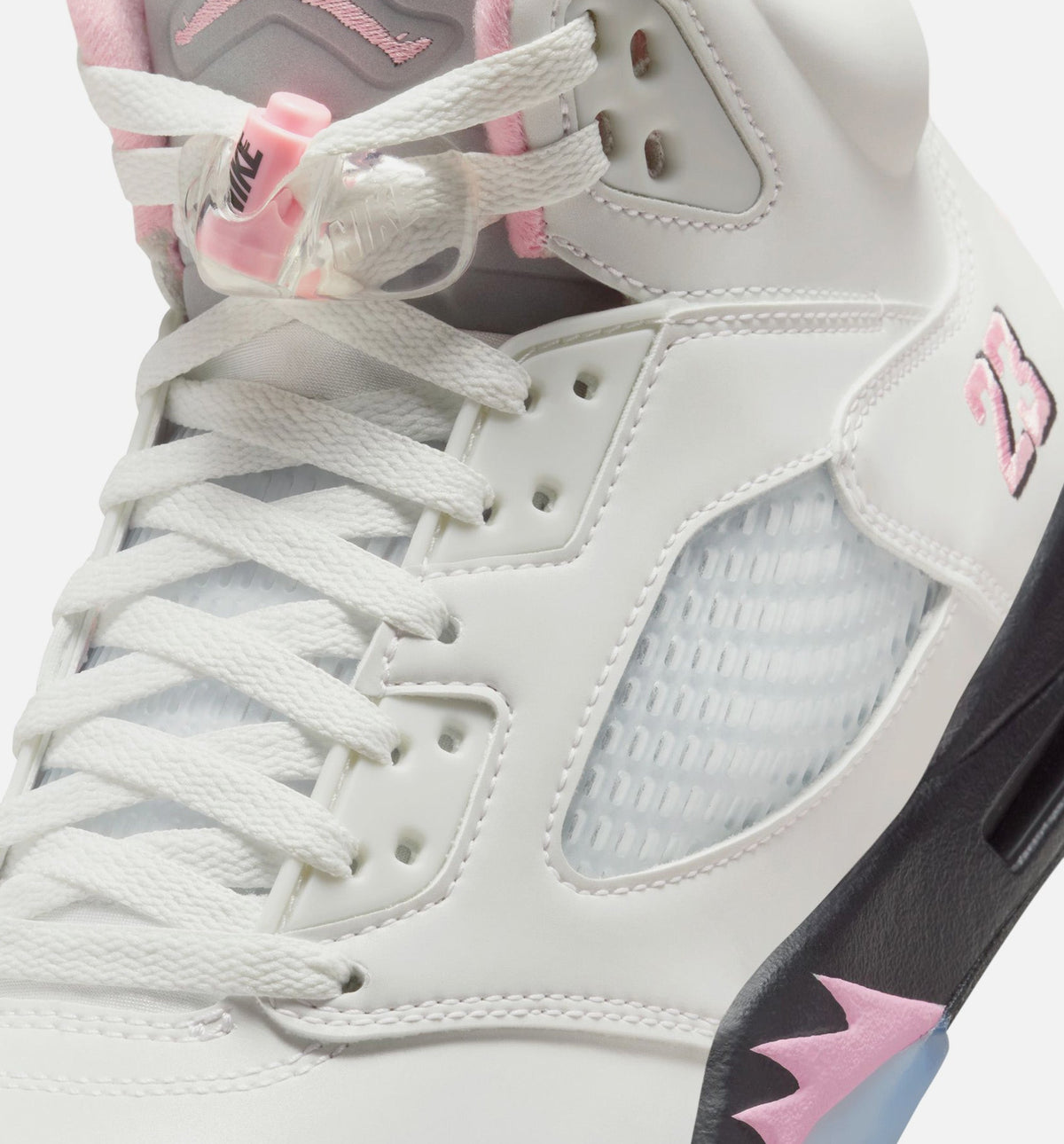 Air Jordan 5 Retro Medium Soft Pink Men's Sneakers - White/Soft Pink/Black