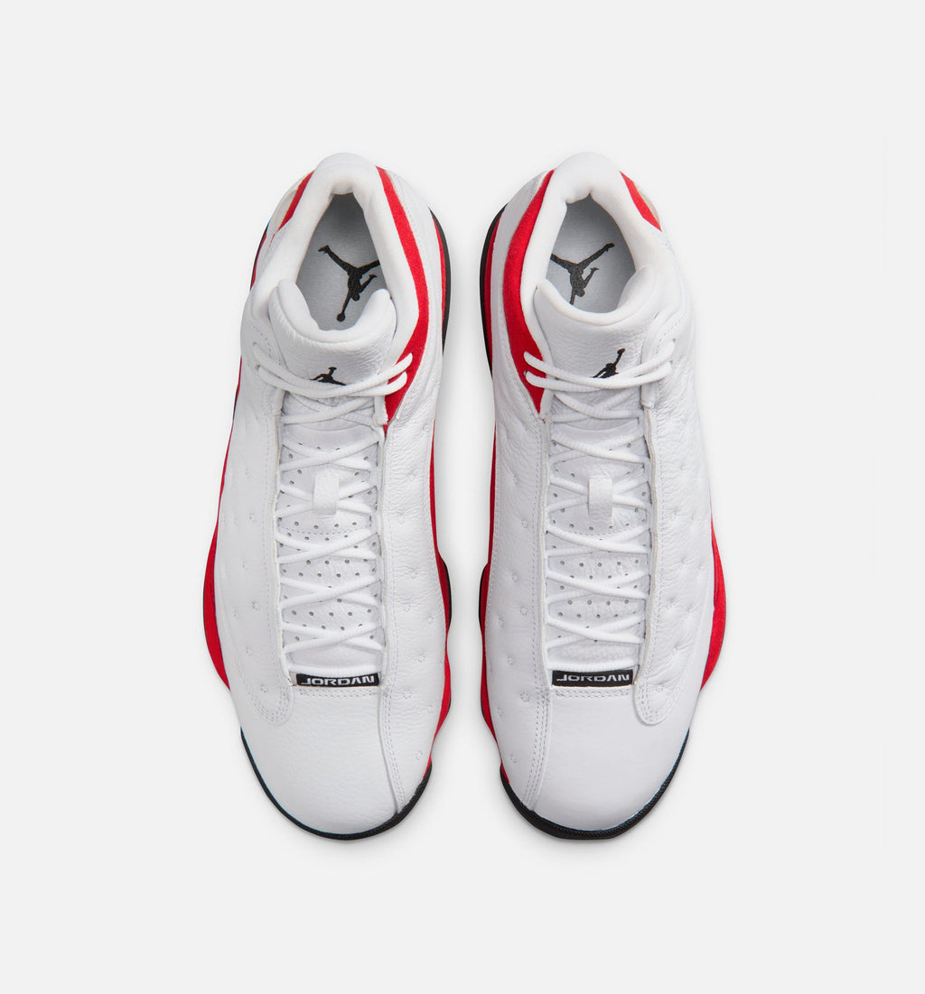 Air Jordan 13 Retro White and University Red Men's Sneakers - White/Black/True Red