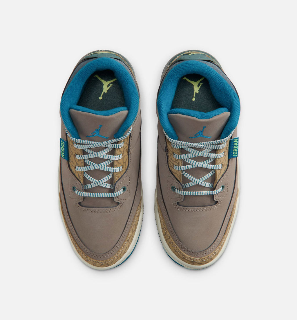 Air Jordan 3 Retro Olive Grey Preschool Sneakers - Olive Grey/Green Abyss/Khaki/Sea Glass