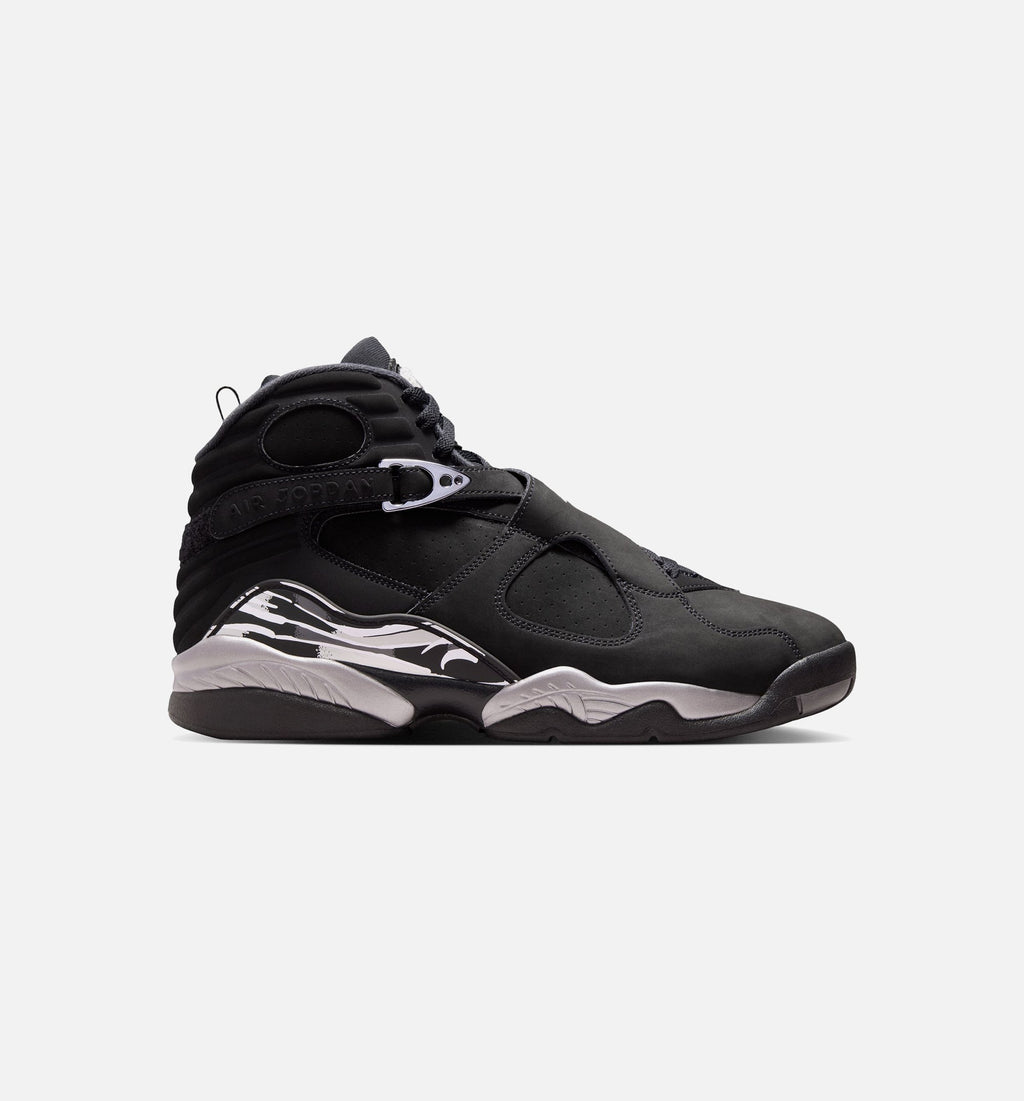 Air Jordan 8 Retro Chrome Men's Sneakers - Black/White/Light Graphite