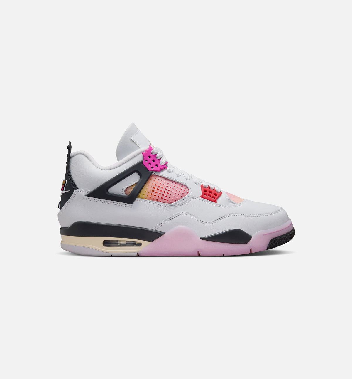 Air Jordan 4 Retro Comic Men's Sneakers - Off White/Fire Pink/Anthracite