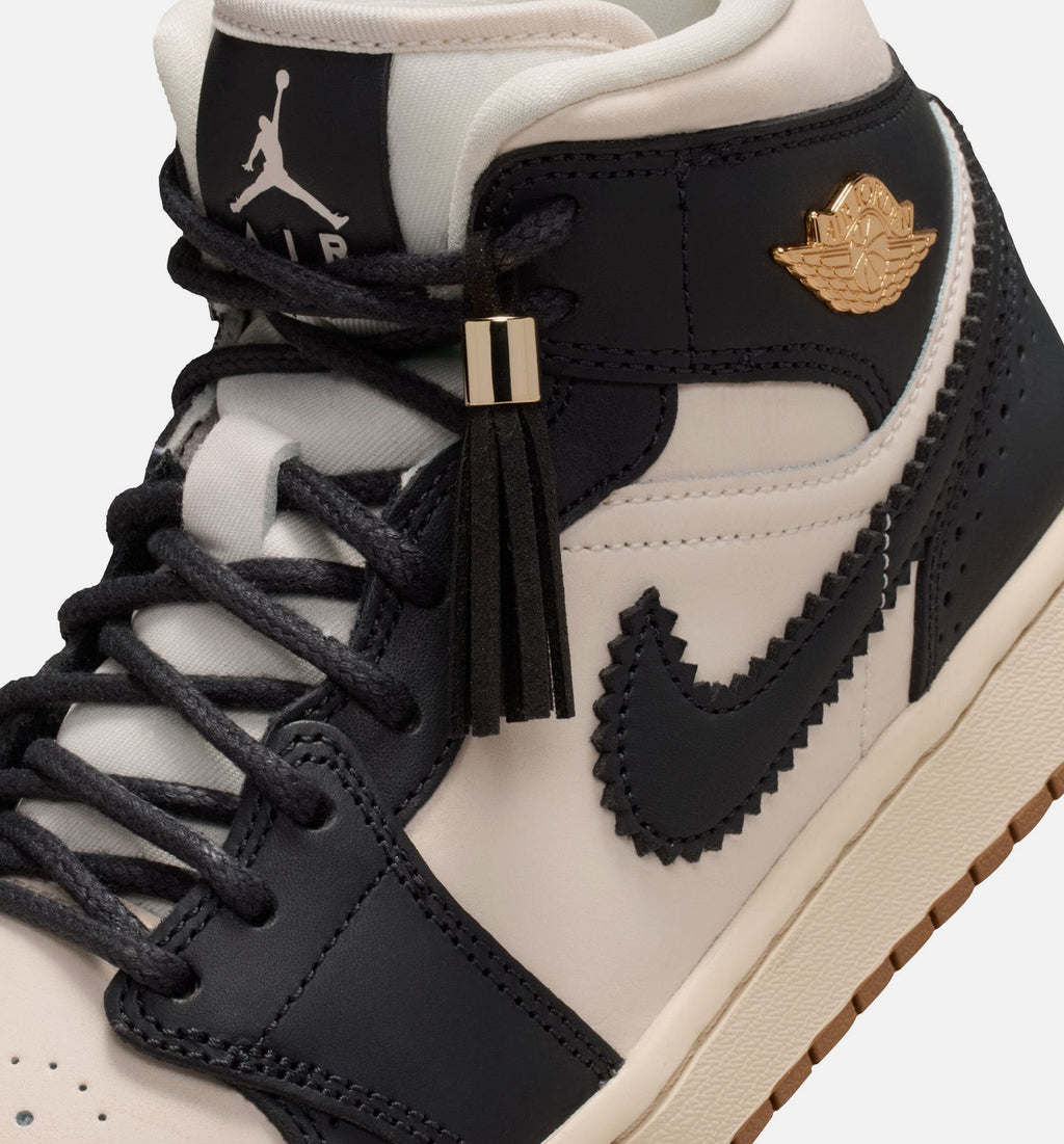 Air Jordan 1 Mid SE Women's Sneakers - Off-Noir/Chalk/Pearl White